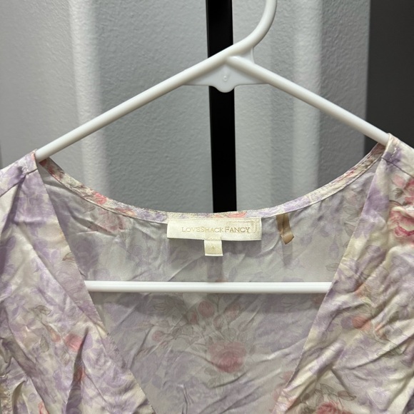 Love Shack Fancy Silk Mini Dress Russ Rainbow Patchwork Size 4 - Picture 6 of 9